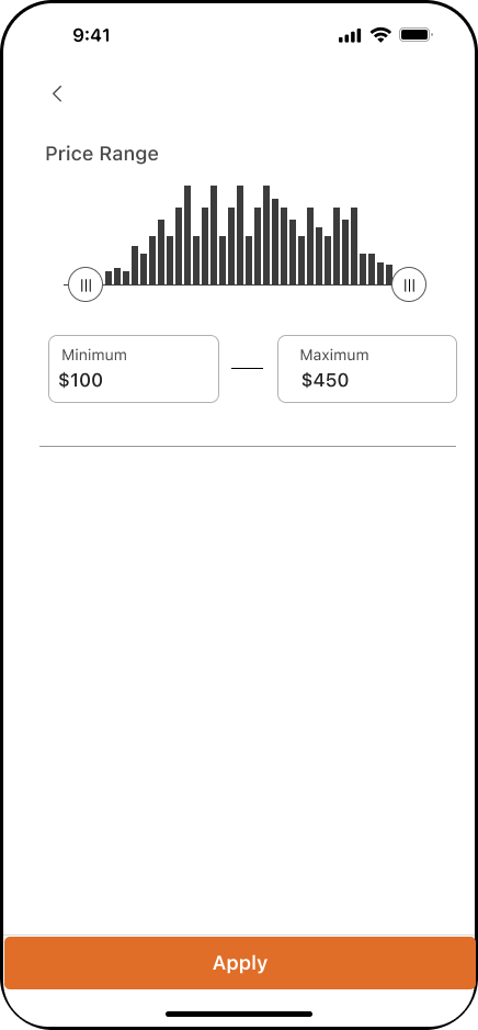 Price Range Modal